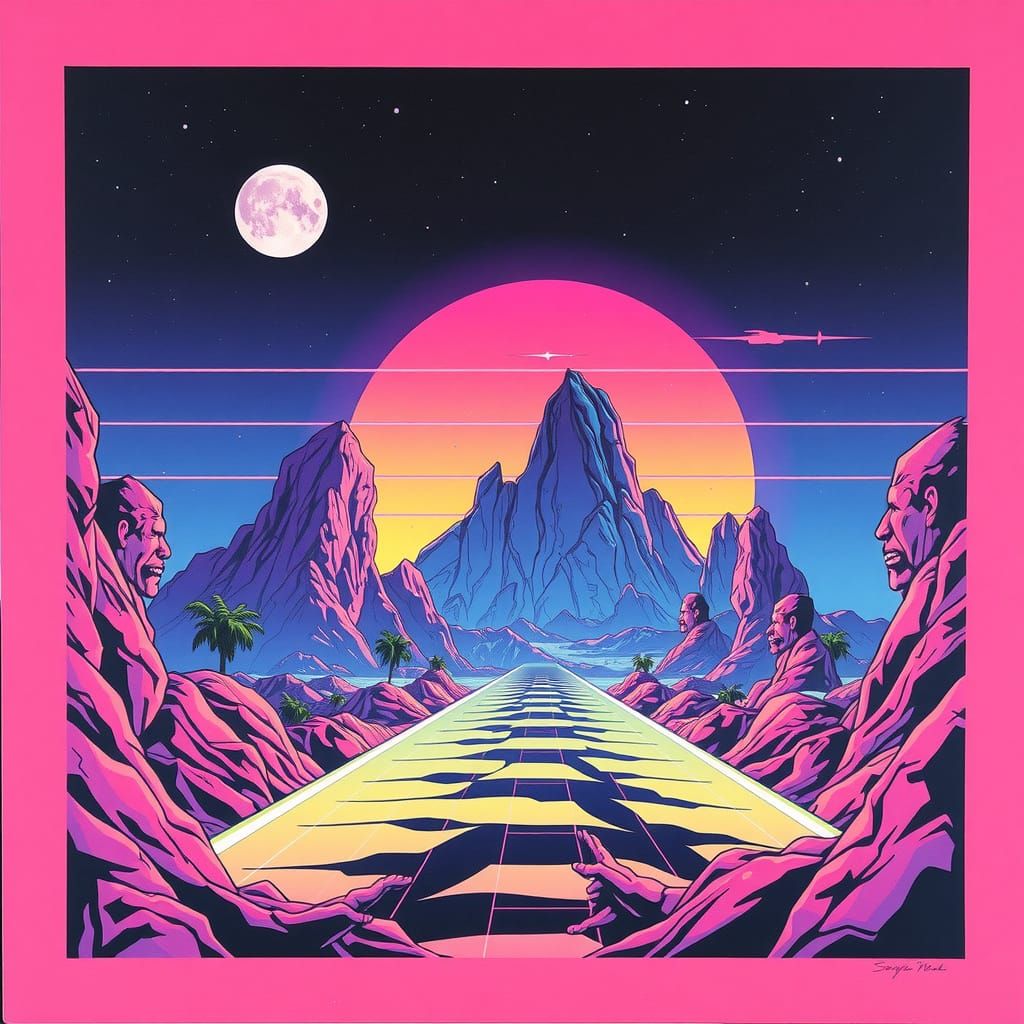 Airbrushed Synthwave Graphic Masterpiece