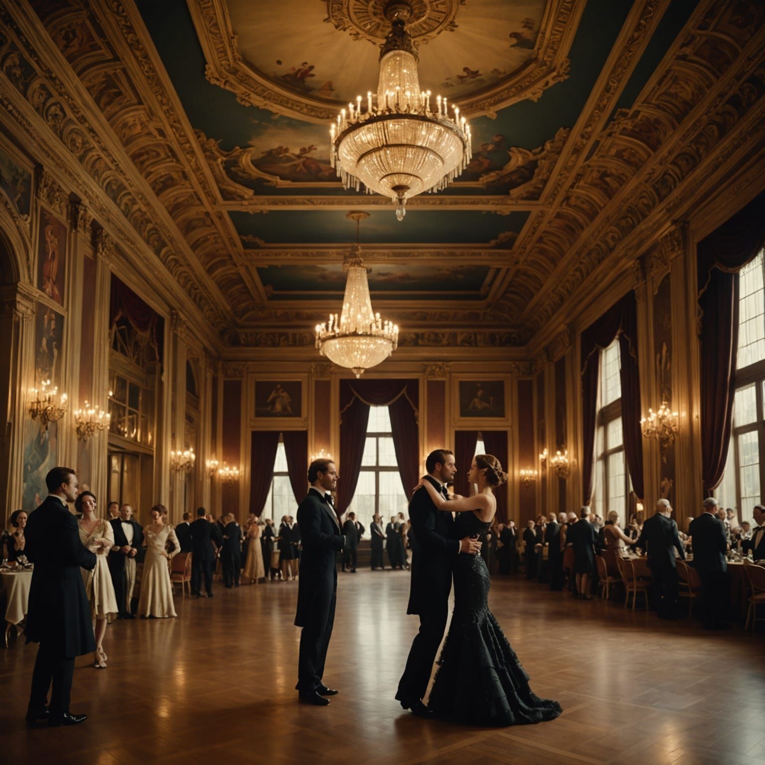 Art Deco Ballroom Dance: Cinematic Matte Painting