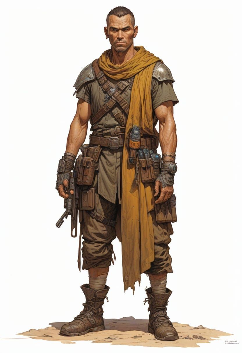 Sci-Fi Villager in Heroic Fantasy Style