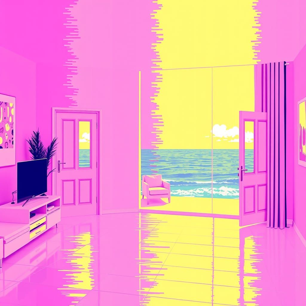 16-bit Living Room with Ocean View