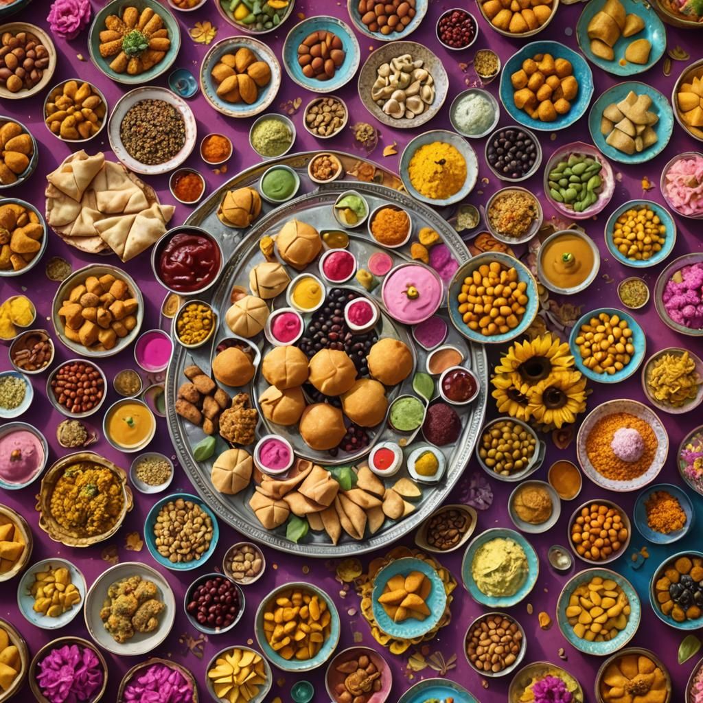 Fantastical Indian Street Food Still Life