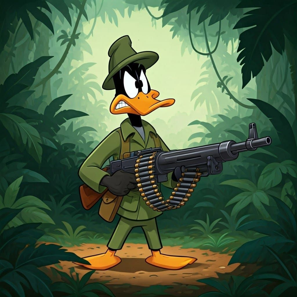 Duck Dodgers Jungle Cartoon Portrait