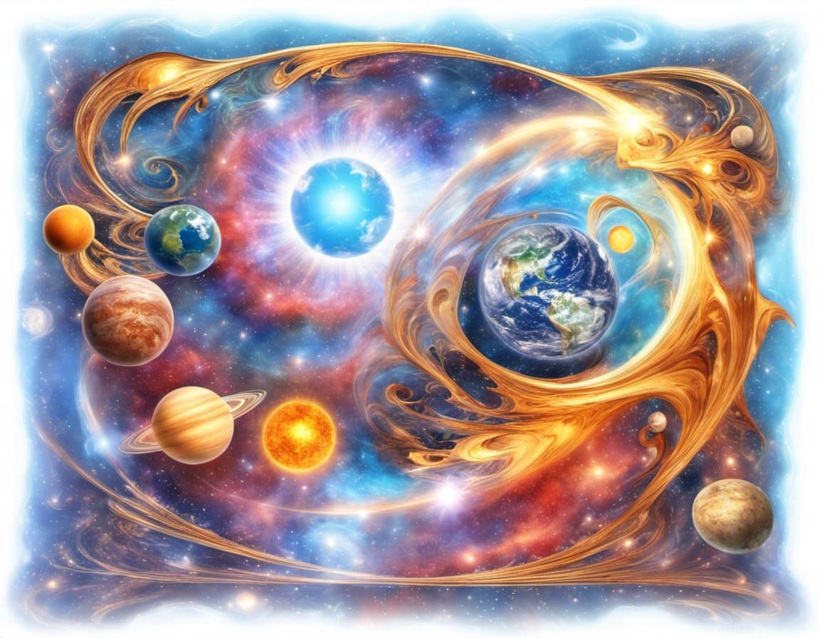 Cosmic Creation: Sun, Earth, Moon and Planets