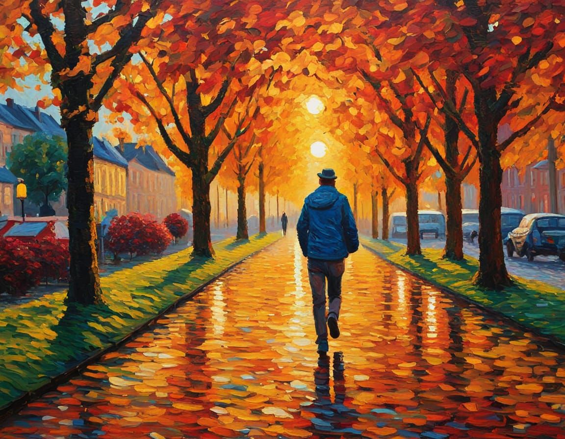 Impasto Expressionist in Golden Hour, Bremen