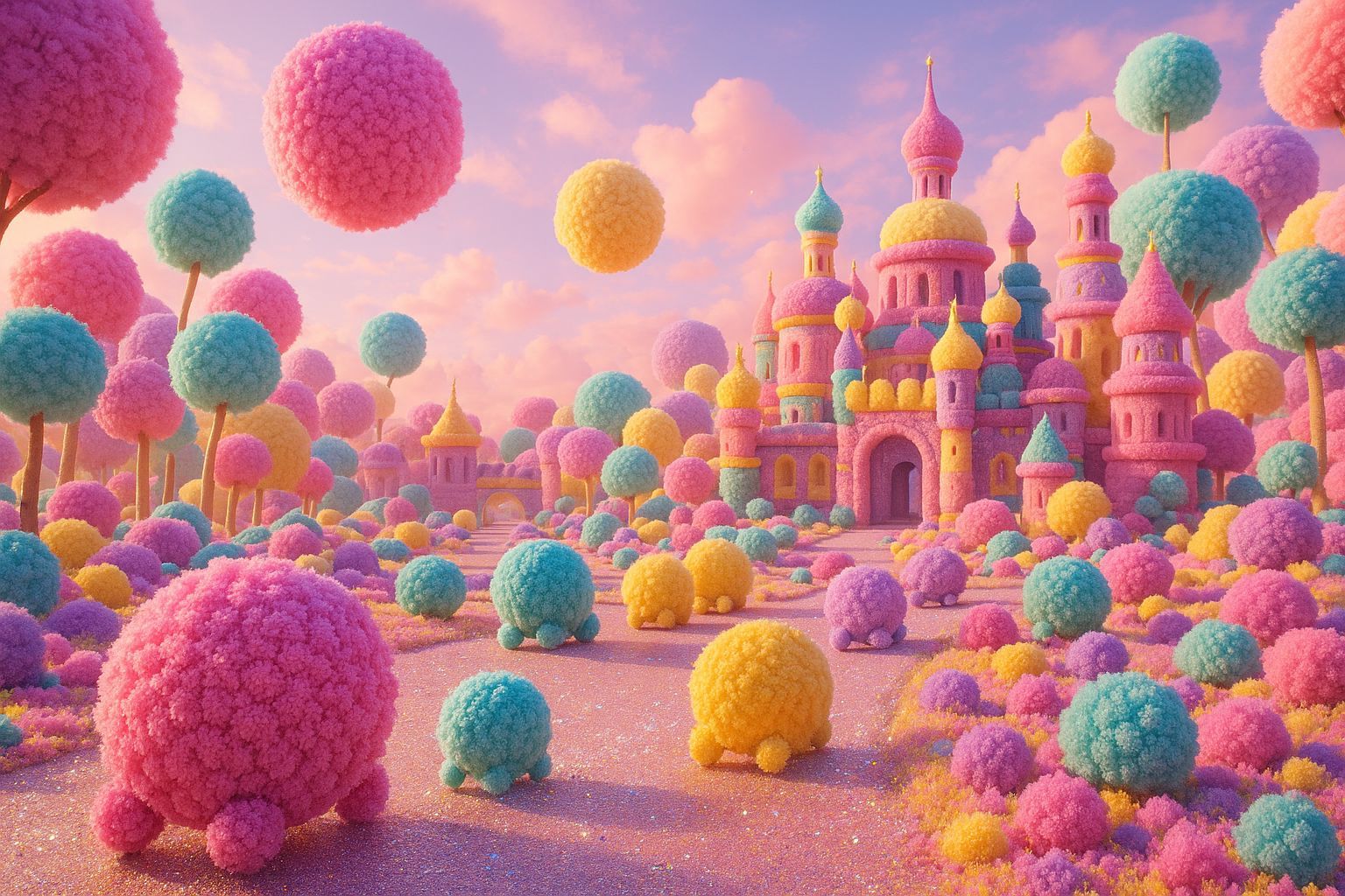 Pastel Pom Pom Planet Parade in Unreal Engine
