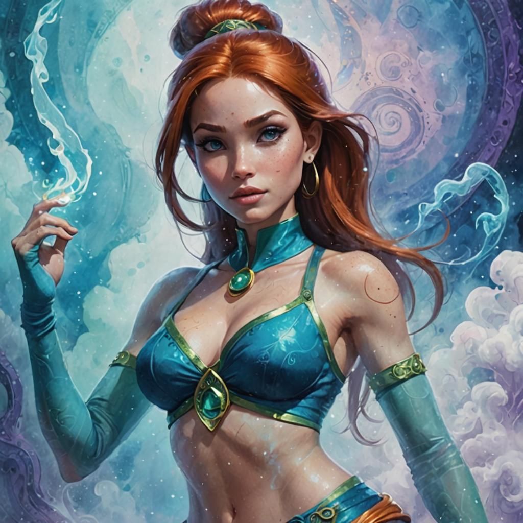 Kim Possible as an Ethereal Genie