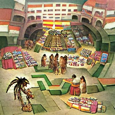 Aztec Market in Enlightenment Era