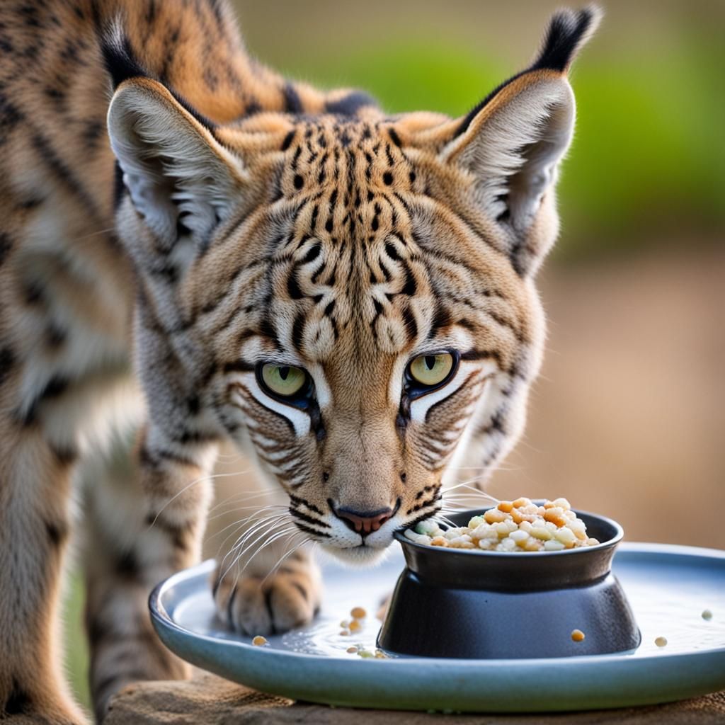 Lynx Drinking Milk: Professional Wildlife Photography