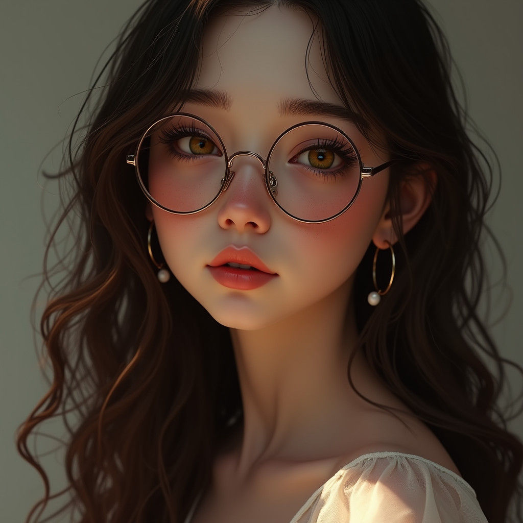 Delicate Woman with Freckles in Fantasy Style