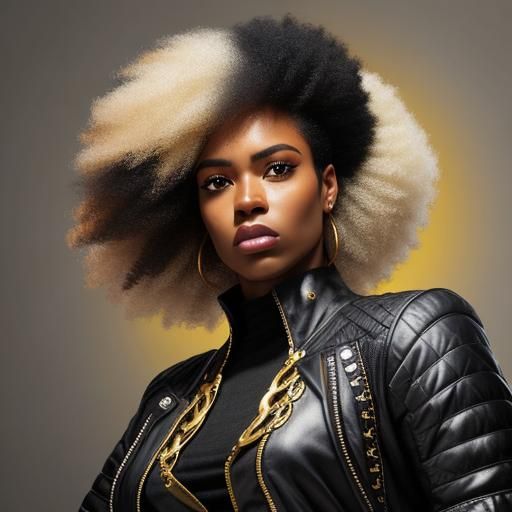 Hyperrealistic Portrait of a Black Latina Woman