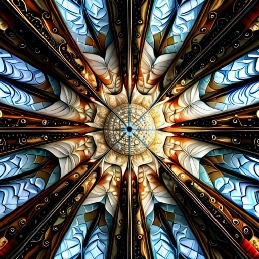 Clockpunk Origami Universe: Dystopian Solarpunk Art