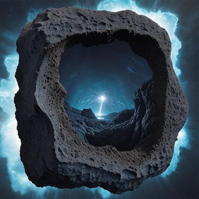 Nebula Shores: Surreal Lava Landscape in Fragmented Motion