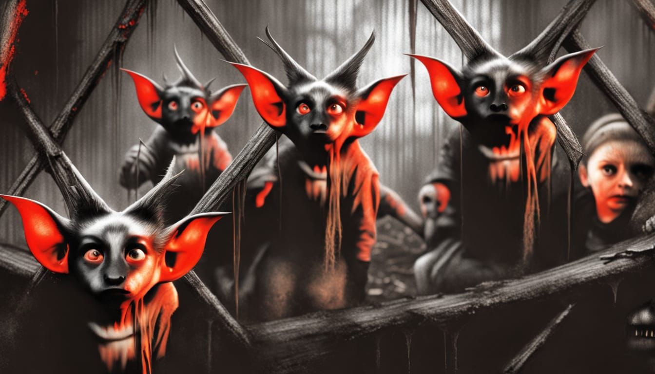 Sinister Monster in Dark Forest, High Detail Gothic Art