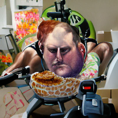 Hyperrealistic Painting of Man on Peloton