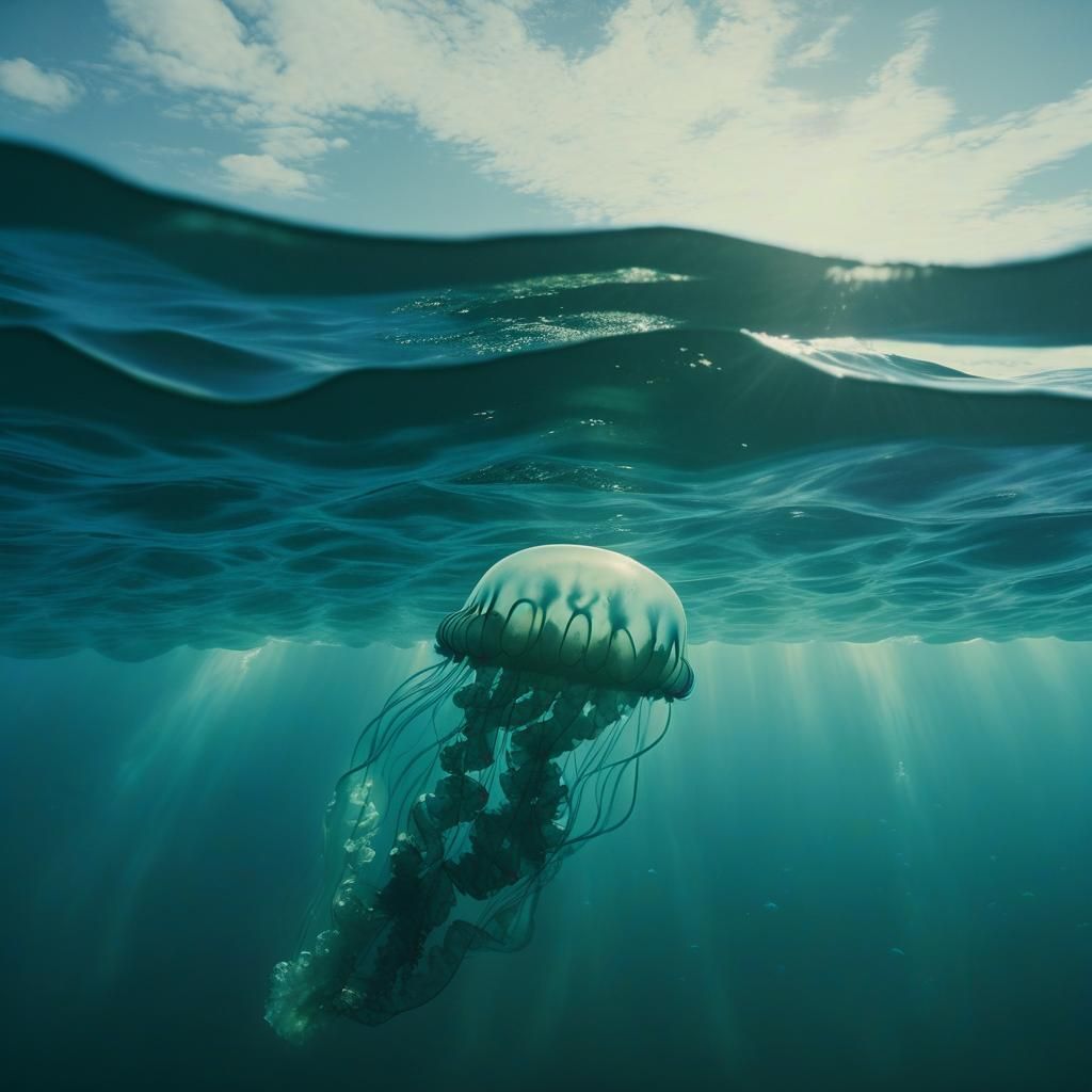 Translucent Portuguese Man o' War in Sunlight