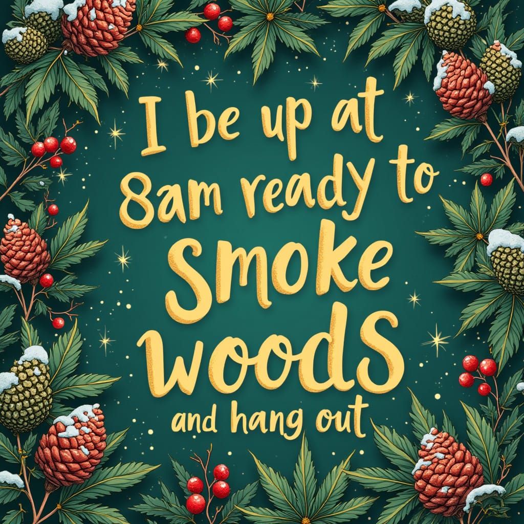 I Be Up at 8am Ready to Smoke Woods and Hang Out in Festive....
