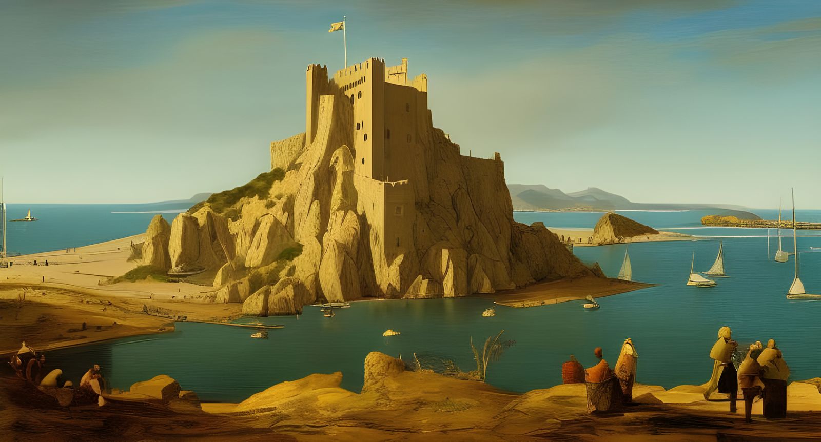 Morro Bay Castle: Nostalgic Coastal Artwork