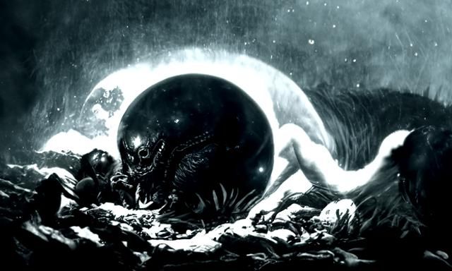 Cosmic Horror: Creature Devouring a Planet