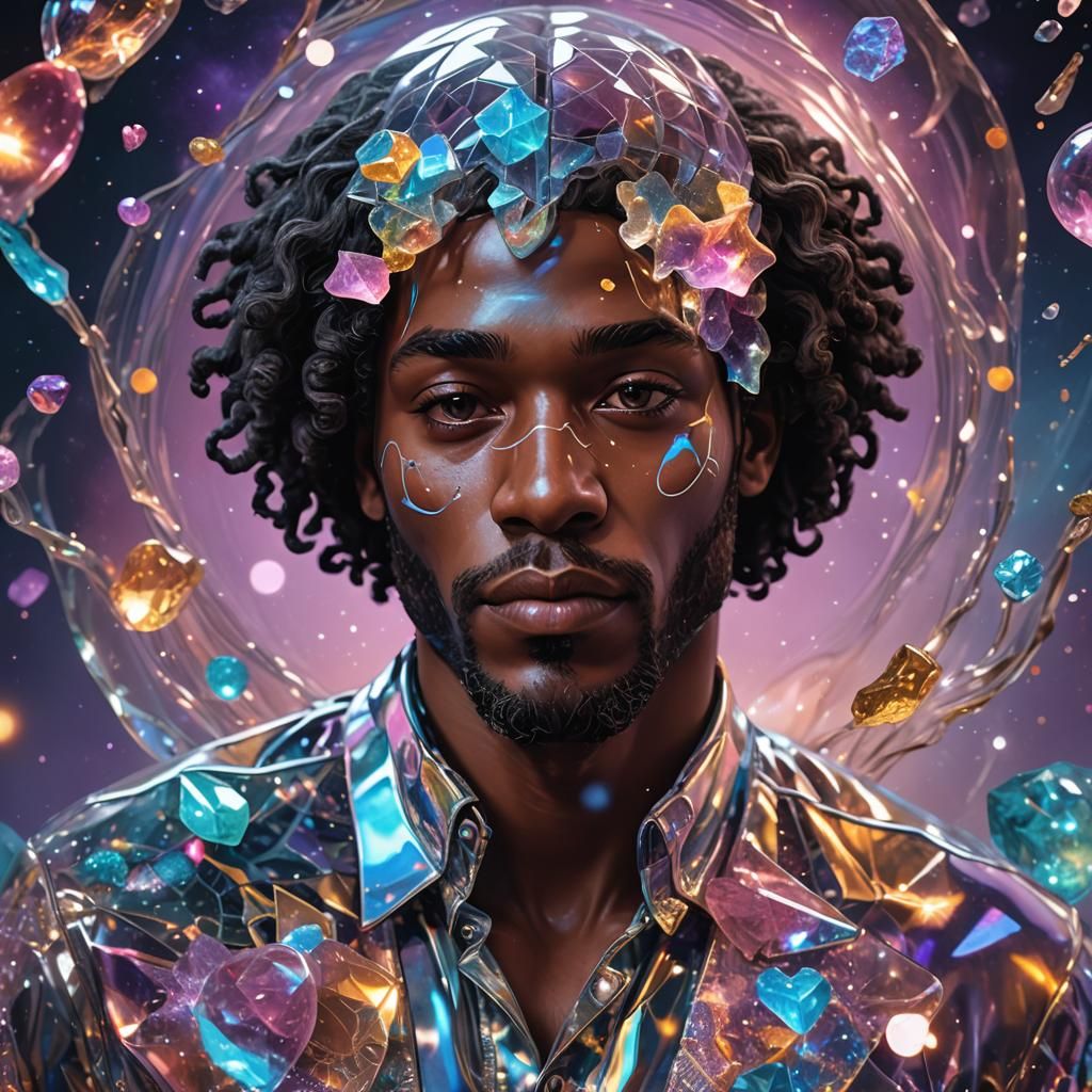 Hopeless Romantic in Glass Figurine, Astral Illustration