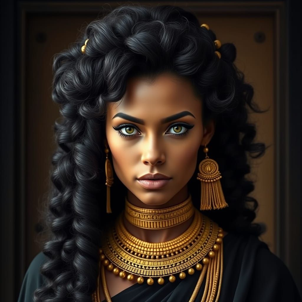 Regal Woman in Ancient Egyptian Royal Style