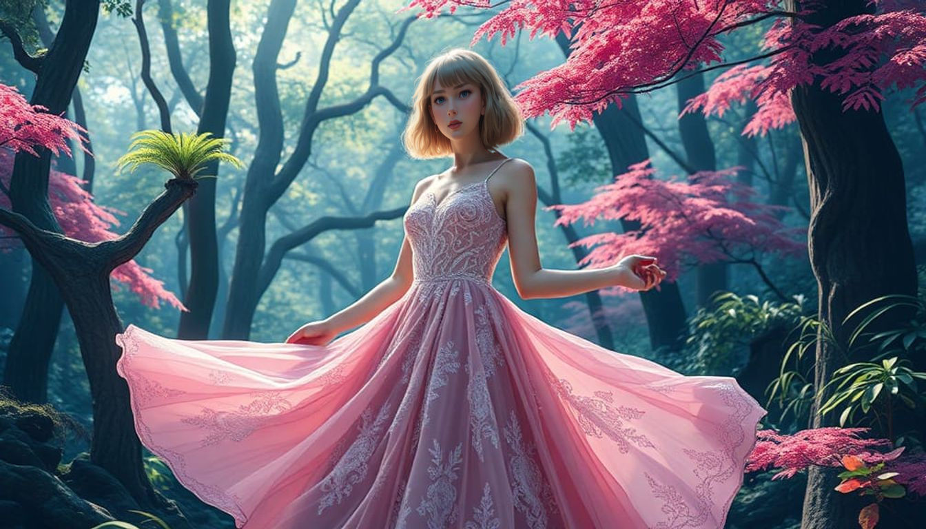 Taylor Swift as a Studio Ghibli Anime Goddess