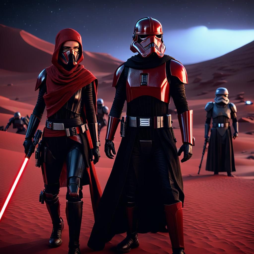 Luke and Mara Jade as Sith Lords on Tatooine