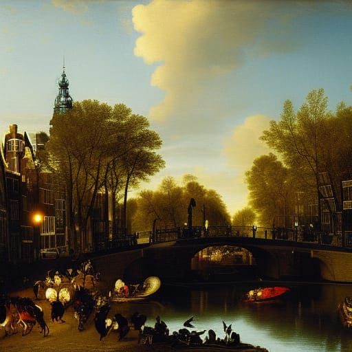 Fantastic Midnight Hedgehog City Inspired by Frans Snyders