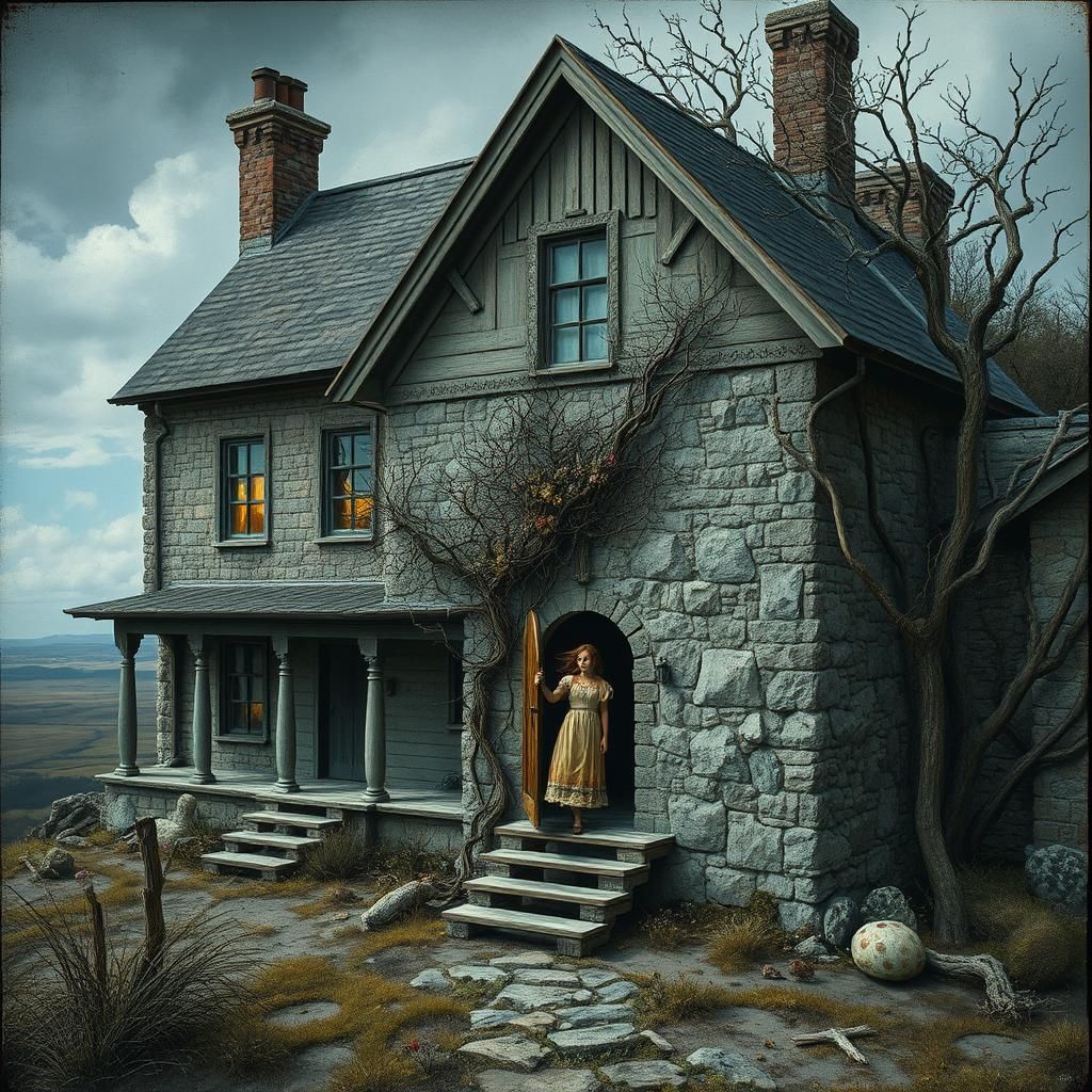 Surreal Girl's Arrival at Threshold House