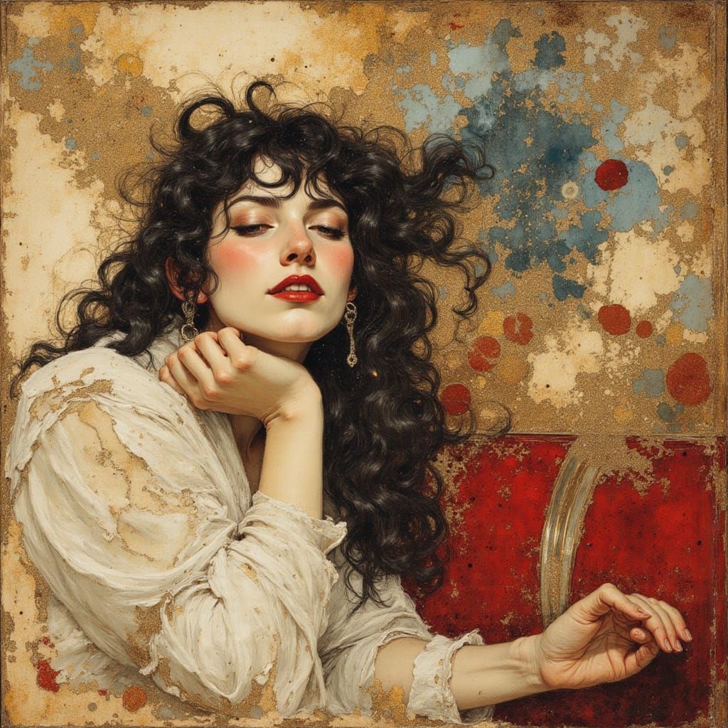 Temptress in a Moody, Ornate Interior