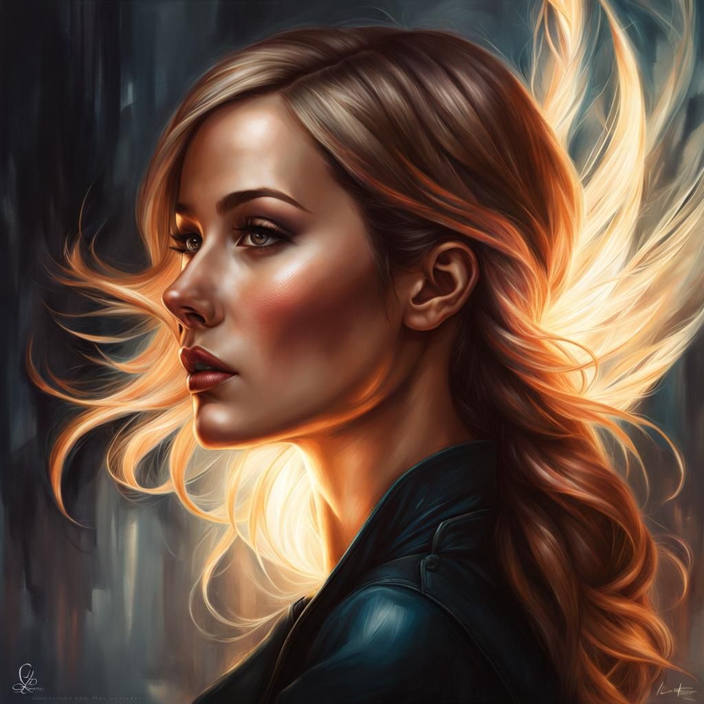 Double Exposure Image with Dynamic Lighting in Colored Penci...