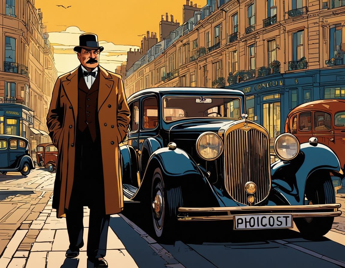 Hercule Poirot, comic book style