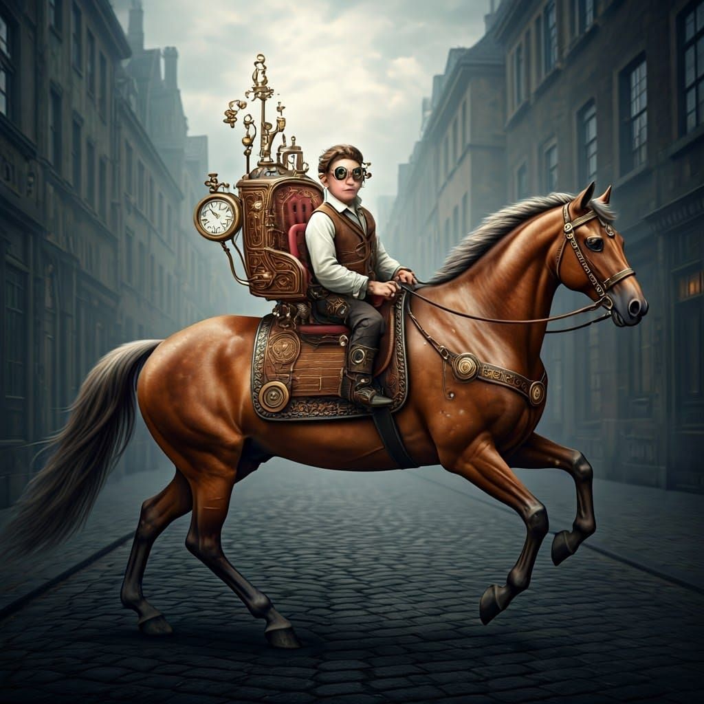 Steampunk Centaur Gives Toddler a Ride
