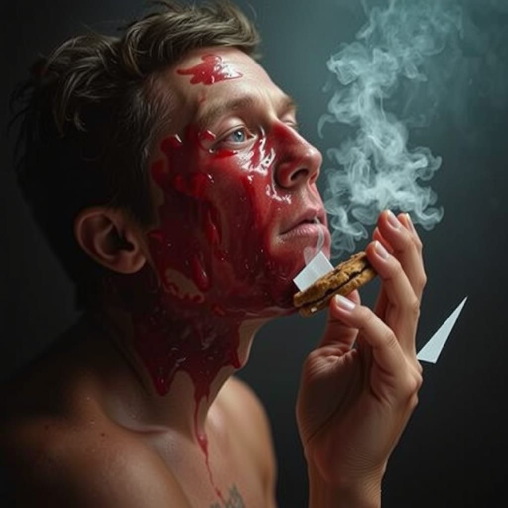 Uncle Hunk Is Mashing Steaming Hot Jam Cookies Into His Face