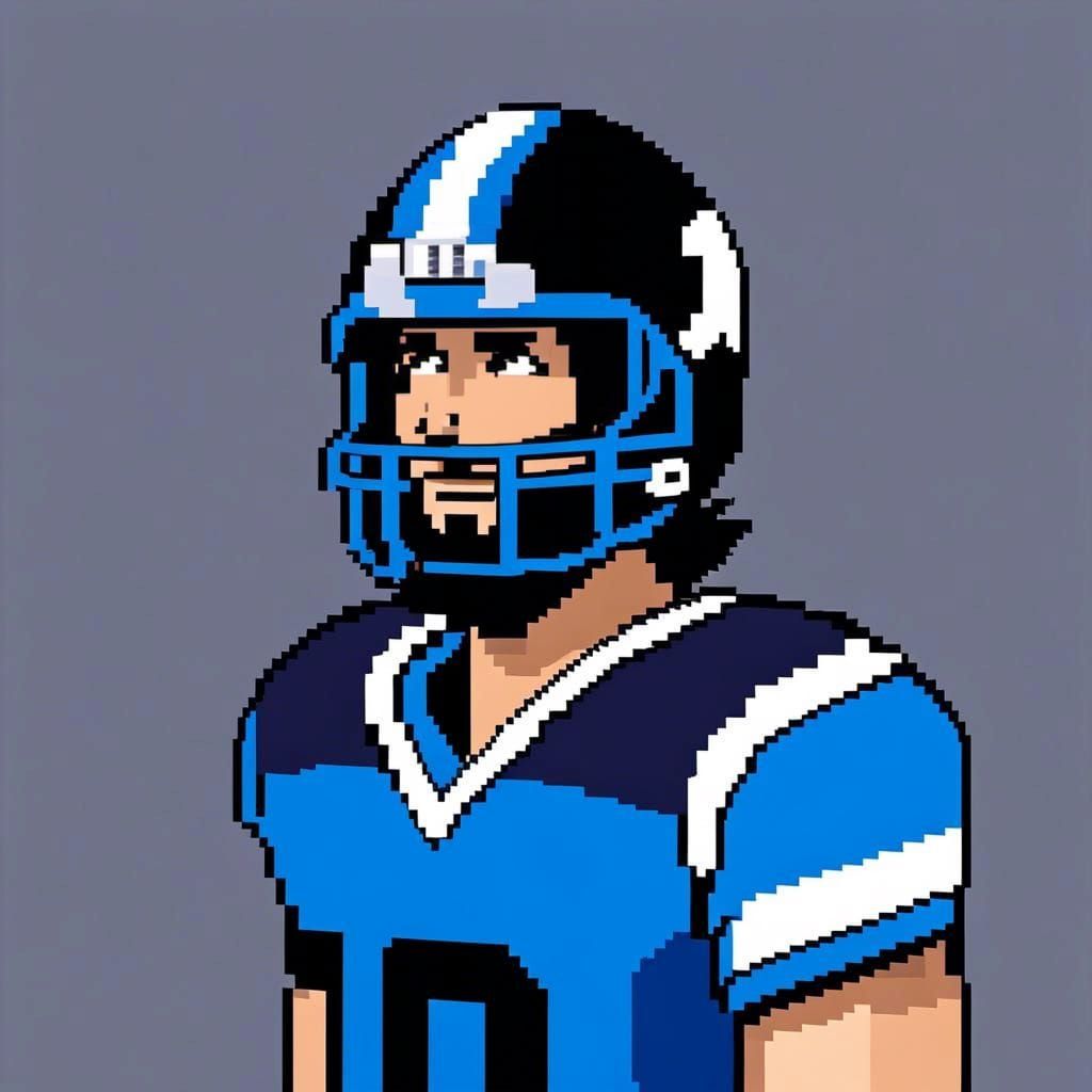 16-bit Pixel Art Football Player Illustration