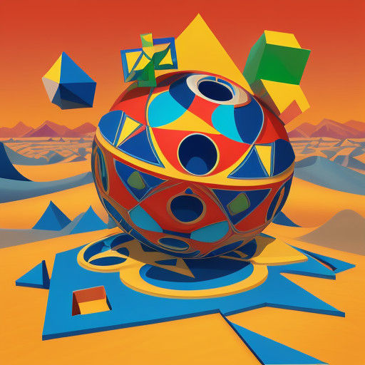 Cubist Snowman Unleashes Chaos in Sahara Desert