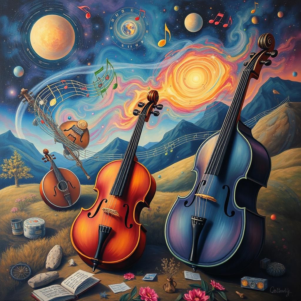 Surreal Musical Landscape in Magical Realism Style