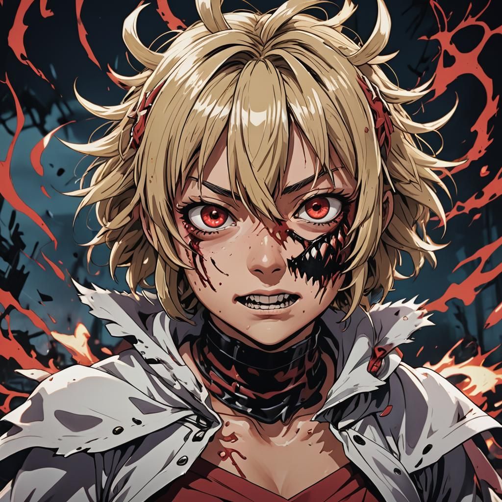 Himiko Toga Symbiote Transformation in Cel-Shaded Anime