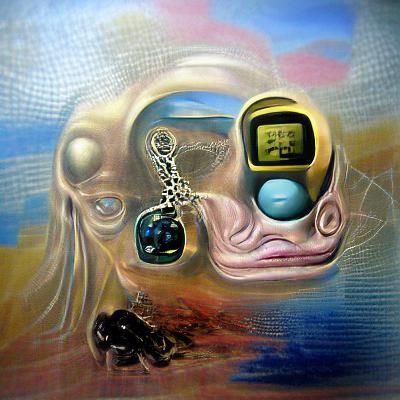 Cybernetic Tamagotchi in Salvador Dali Surrealism