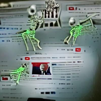 Skeletons Watching Conspiracy Videos on YouTube