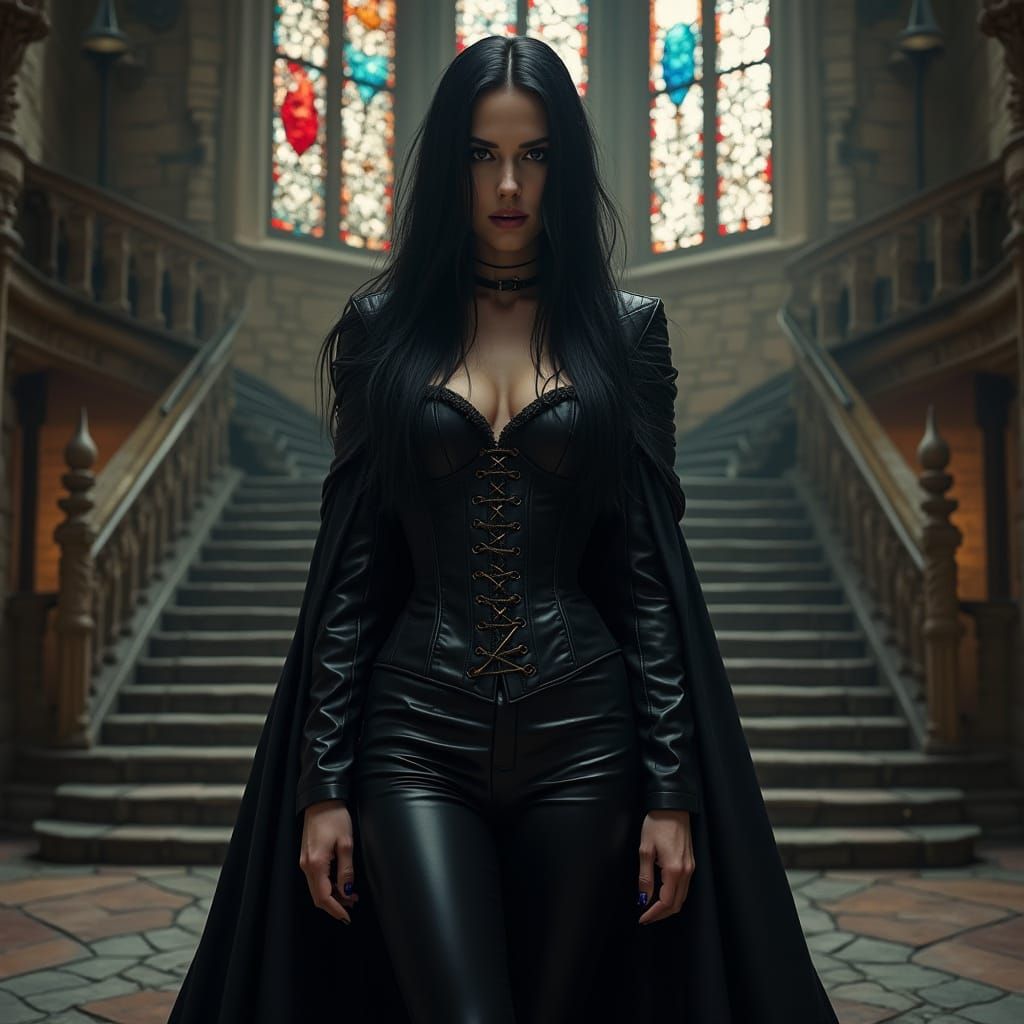 Vampire Woman in Medieval Castle