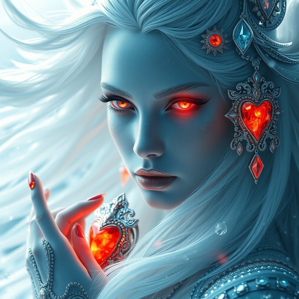 Surreal Goddess of Wind and Water in a Fantastical Laguna Se...