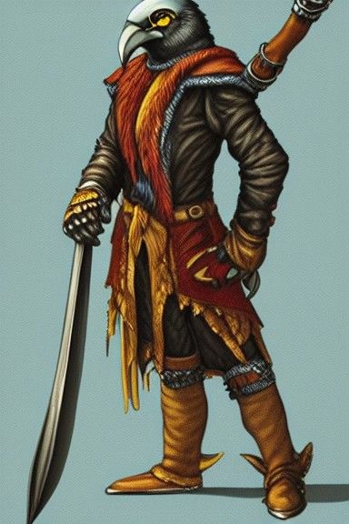 Kenku Bard with Rapier, Digital Art Style