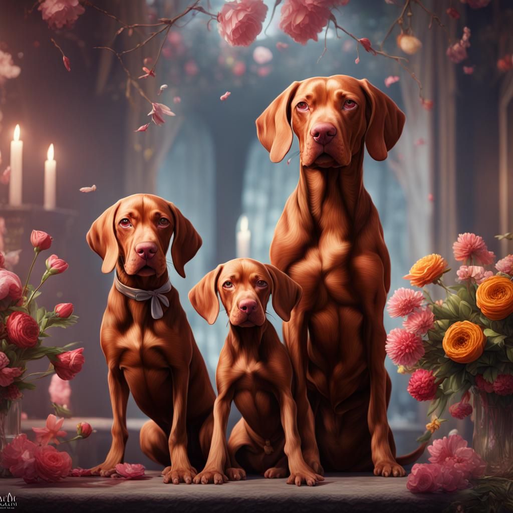 Vizsla Family Celebrates Mother's Day