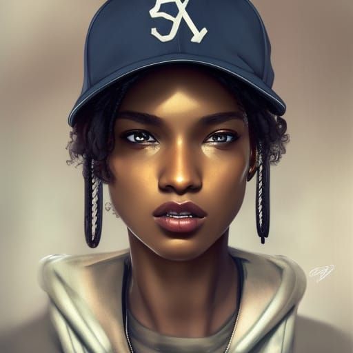 Beautiful Black Girl Portrait in Urban Decay