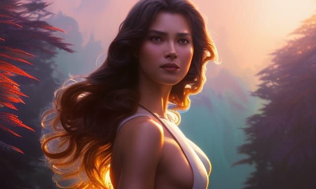 Sunshine Girl Portrait in Hyperdetailed Digital Art