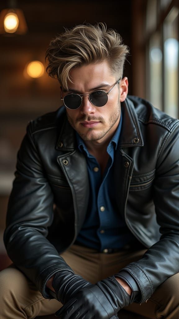 Tall Jewish Alpha Man in Leather Outfit