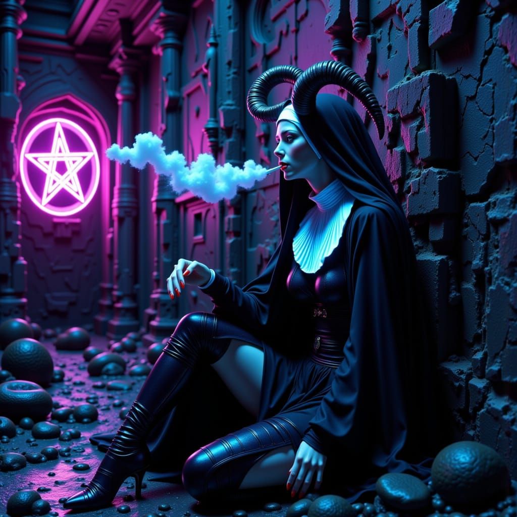Just a nun, a pentagram, and a nicotine habit stronger than ...