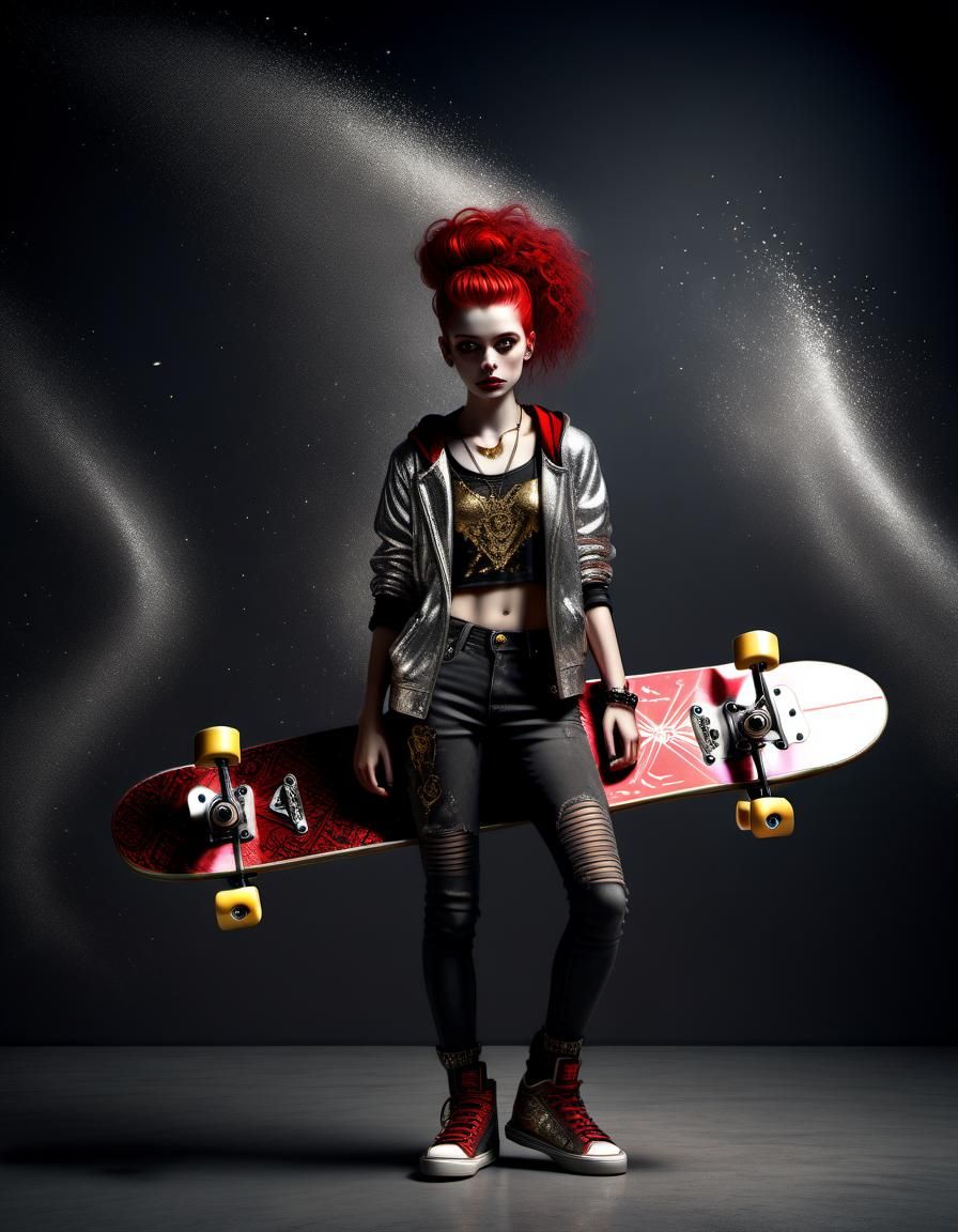 woman with skateboard