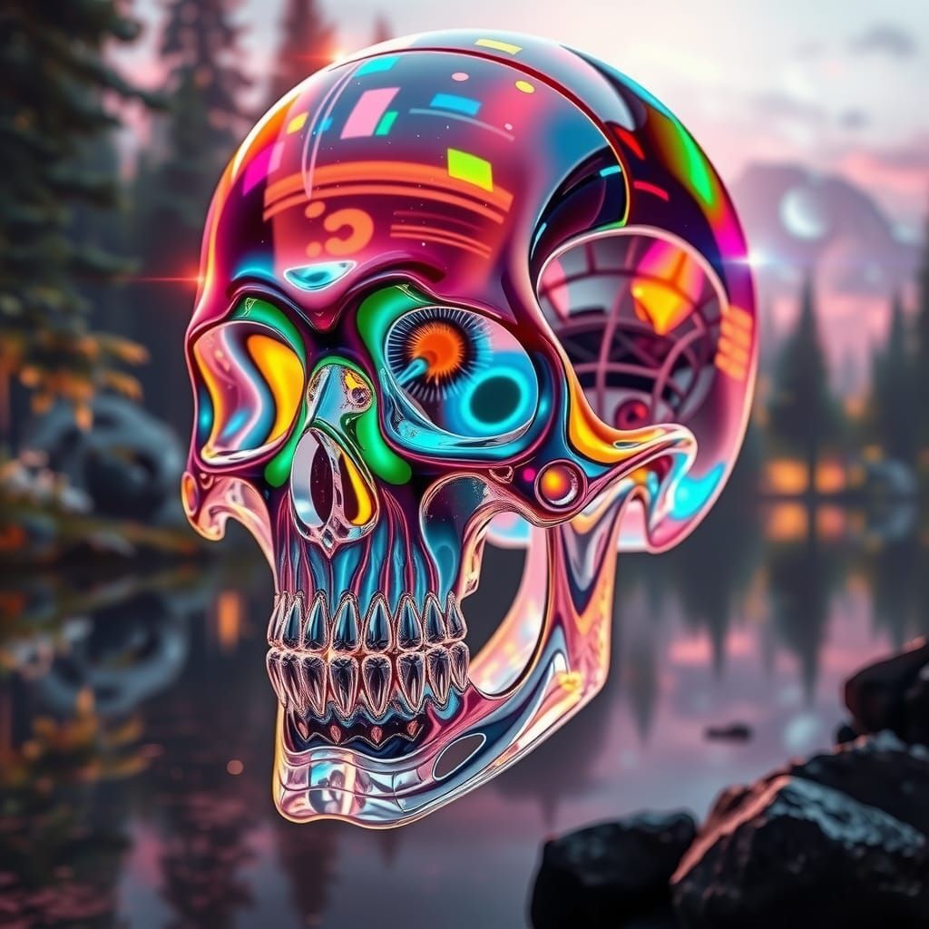 Cybernetic Rainbow Skull