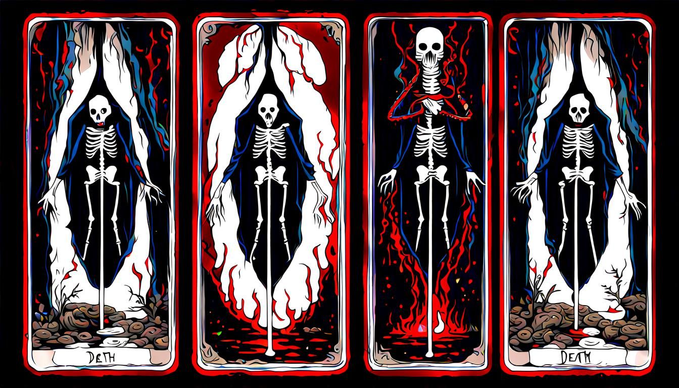 Upside Down Death Tarot Card Horror Art